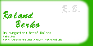 roland berko business card